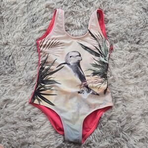 Molo Kids Nika Dolphin Tropical One Piece Swimsuit Pink Size 92 2T 8S18P504